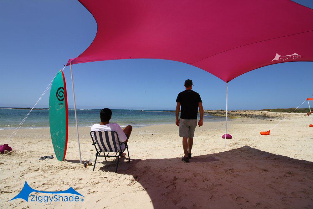 Beach Shade ZiggyShade Beach Sunshade Tent With Sandbag Anchors 